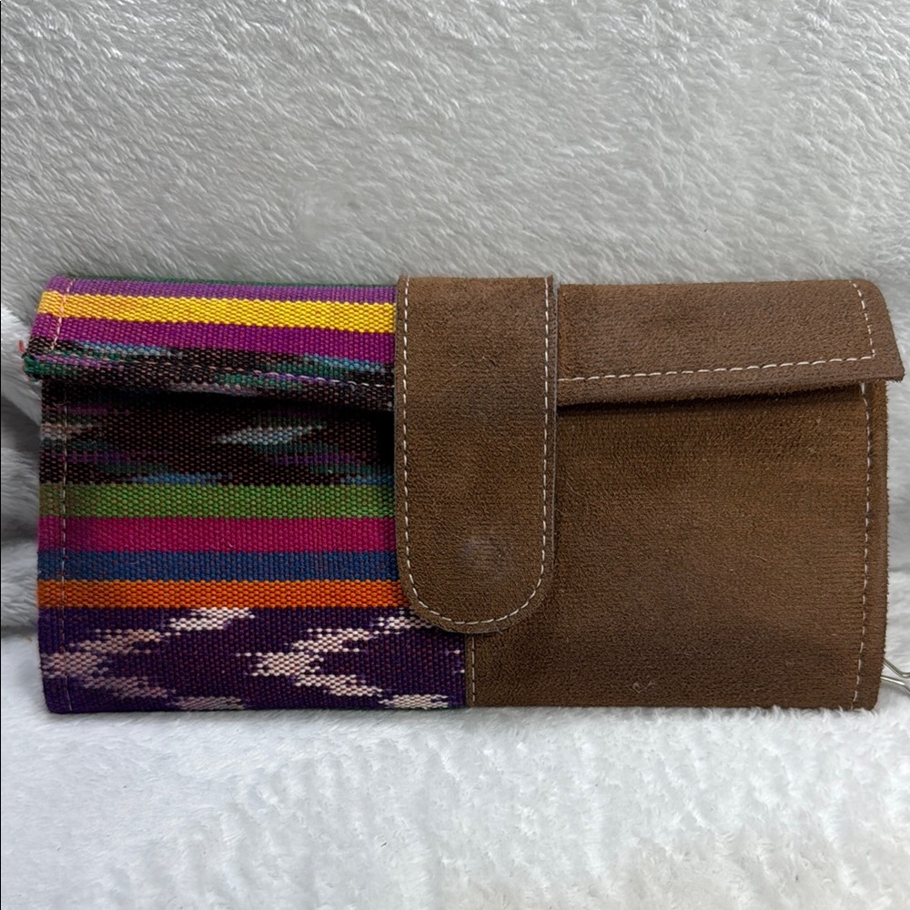Brown and Multicolor Women's Clutch